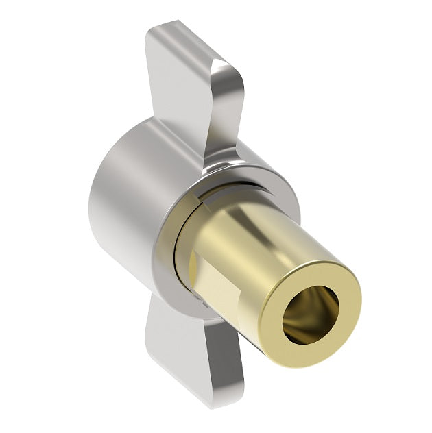 5100-S5-12B Hansen® by Danfoss | Quick Disconnect Coupling | 5100 Series | 3/4" Female NPT x 3/4" Thread to Connect | Socket | NBR Seal | Valved with Wing Nut Less Flange | Brass/Steel