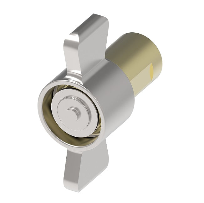 5100-S5-4B Hansen® by Danfoss | Quick Disconnect Coupling | 5100 Series | 1/8" Female NPT x 1/4" Thread to Connect | Socket | NBR Seal | Valved with Wing Nut Less Flange | Brass/Steel