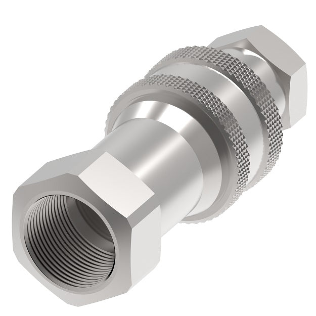 5650-12-10S Hansen® by Danfoss | Quick Disconnect Coupling | 5600 Series | 3/4" Female NPT x 5/8" ISO 7241 Type A | Complete Plug and Socket Set | Valved (Connect Under Pressure Style) | Buna-N Seal | Carbon Steel