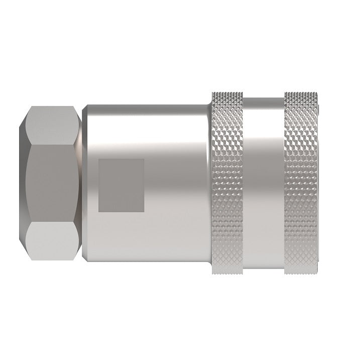 5651-8-10S Hansen® by Danfoss | Quick Disconnect Coupling | 5600 Series | 1/2" Female NPT x 5/8" ISO 7241 Type A | Socket | Valved (Connect Under Pressure Style) | Buna-N Seal | Carbon Steel