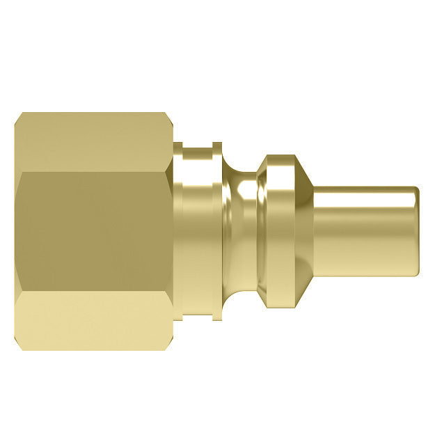 00A Hansen® by Danfoss | Quick Disconnect Coupling | 600 Series | 1/8" Female NPTF x 1/4" Body Size | Standard Plug | Without Sleeve Lock | Buna-N Seal | Brass