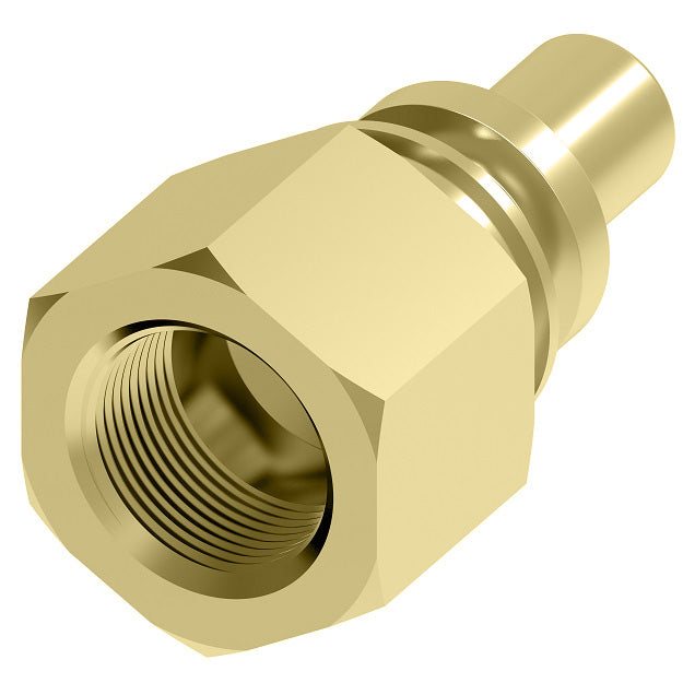 00A Hansen® by Danfoss | Quick Disconnect Coupling | 600 Series | 1/8" Female NPTF x 1/4" Body Size | Standard Plug | Without Sleeve Lock | Buna-N Seal | Brass
