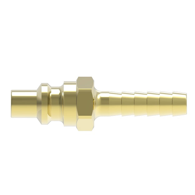 08A Hansen® by Danfoss | Quick Disconnect Coupling | 600 Series | Hose Barb End | 5/16" Hose ID x 1/4" Body Size | Standard Plug | Without Sleeve Lock | Buna-N Seal | Brass