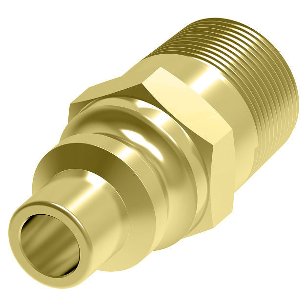 03A Hansen® by Danfoss | Quick Disconnect Coupling | 600 Series | 1/4" Male NPTF x 1/4" Body Size | Standard Plug | Without Sleeve Lock | Buna-N Seal | Brass