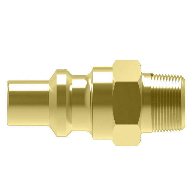 01A Hansen® by Danfoss | Quick Disconnect Coupling | 600 Series | 1/8" Male NPTF x 1/4" Body Size | Standard Plug | Without Sleeve Lock | Buna-N Seal | Brass