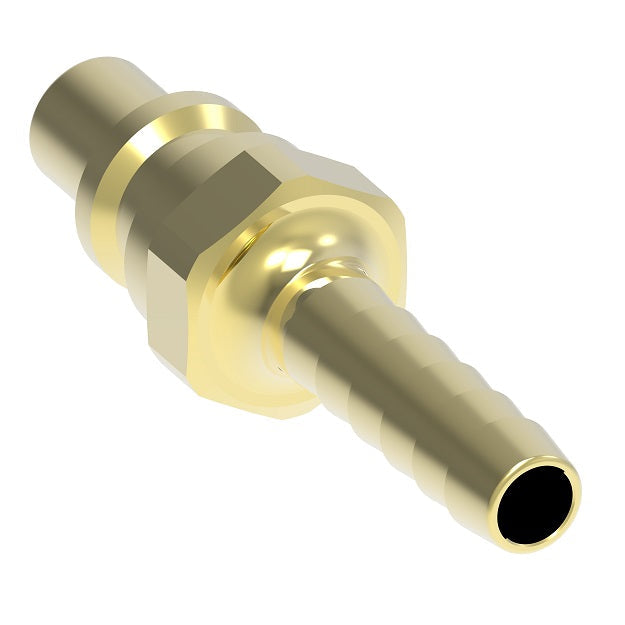 A8 Hansen® by Danfoss | Quick Disconnect Coupling | 700 Series | Hose Barb End | 5/16" Hose ID x 1/4" Body Size | Standard Plug | Without Sleeve Lock | Buna-N Seal | Brass