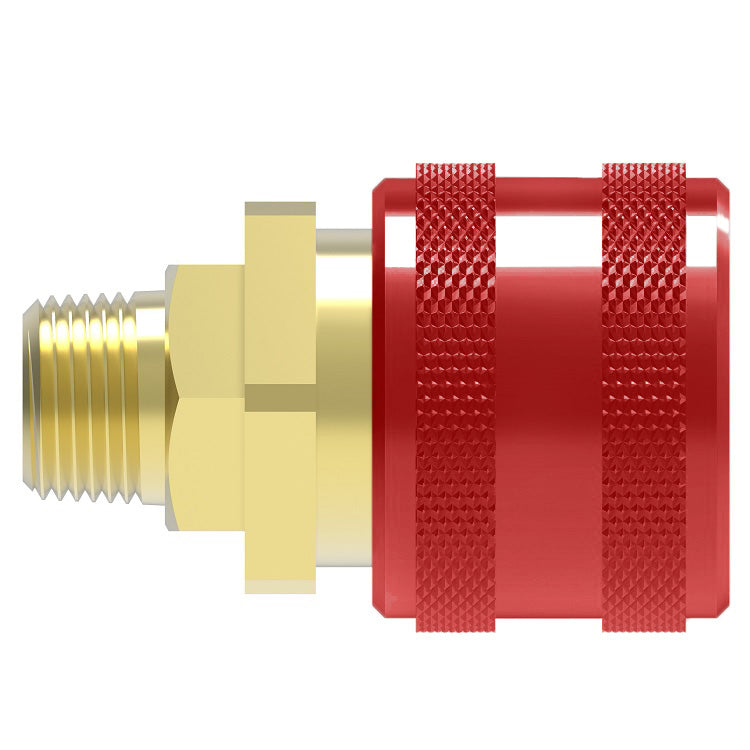 RD703SL Hansen® by Danfoss | Quick Disconnect Coupling | 700 Series | 1/4" Male NPTF x 1/4" Body Size | Acetylene Service Socket | With Sleeve Lock | Buna-N Seal | Brass