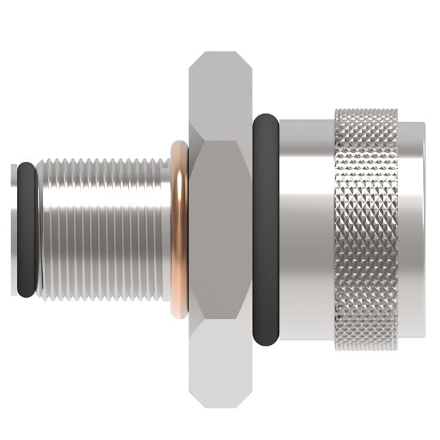 FD14-4002-20-06 Weatherhead by Danfoss | FLOCS Quick Disconnect Oil Drain Coupling | FD14 Series | Plug, Gasket, & Cap Assembly | 3/8" Body Size x Male 1-1/16-12 UN-2A | Plug | FKM Seal | Carbon Steel