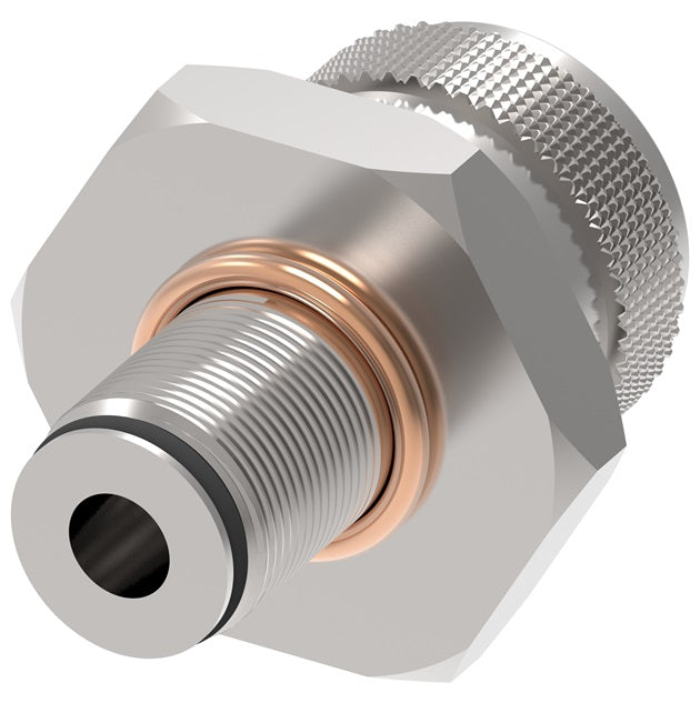 FD14-4002-25-06 Weatherhead by Danfoss | FLOCS Quick Disconnect Oil Drain Coupling | FD14 Series | Plug, Gasket, & Cap Assembly | 3/8" Body Size x Male Metric M12 X 1.75 6g | Plug | FKM Seal | Carbon Steel