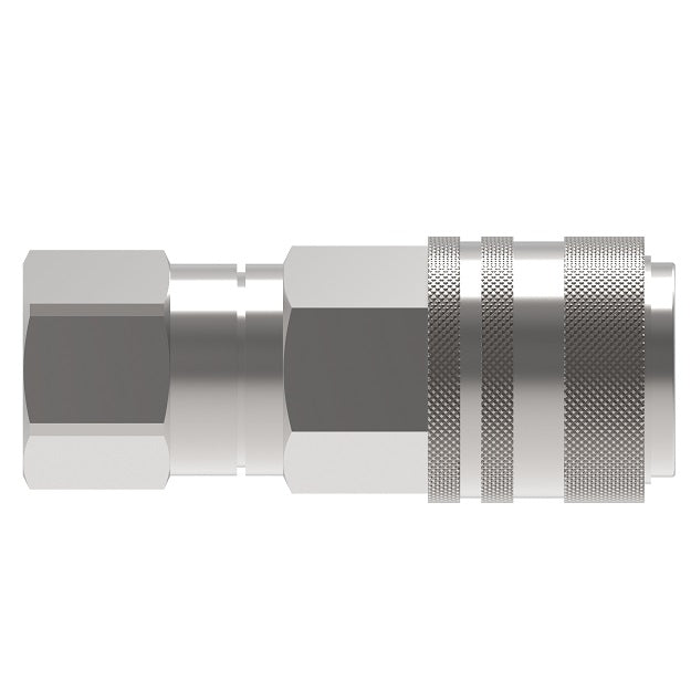 FD90-1021-02-04 Hansen® by Danfoss | Quick Disconnect Diagnostic Coupling | FD90 Series | 1/8" Female NPT x 1/4" SAE J1502 Interchange | Socket | NBR Seal | Valved | Steel