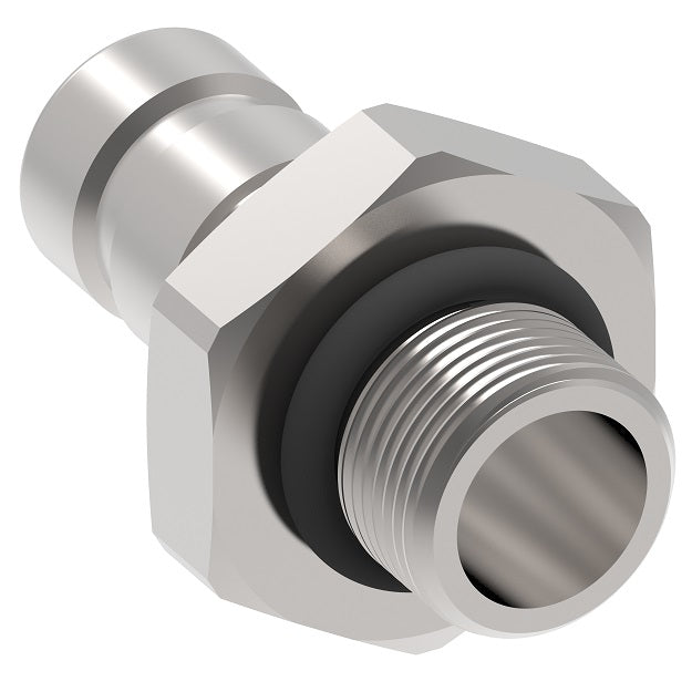 FD90-1044-06-04 Hansen® by Danfoss | Quick Disconnect Diagnostic Coupling | FD90 Series | 3/8" Male SAE O-Ring Boss x 1/4" SAE J1502 Interchange | Plug | NBR Seal | Valved | Steel