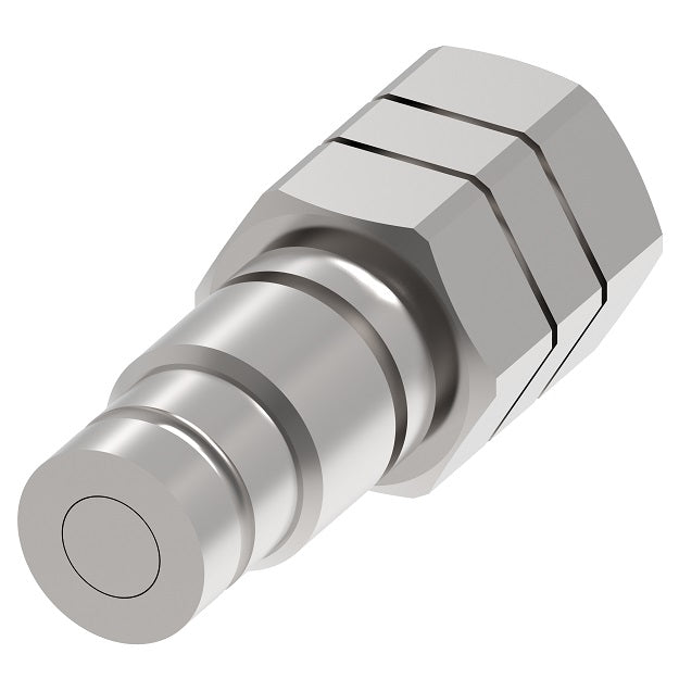 12FFP50BS143 Hansen® by Danfoss | Quick Disconnect Coupling | FF Series | 1/2" Female BSPP x 1/2" ISO 16028 Flat Face | Plug | FKM Seal | Steel