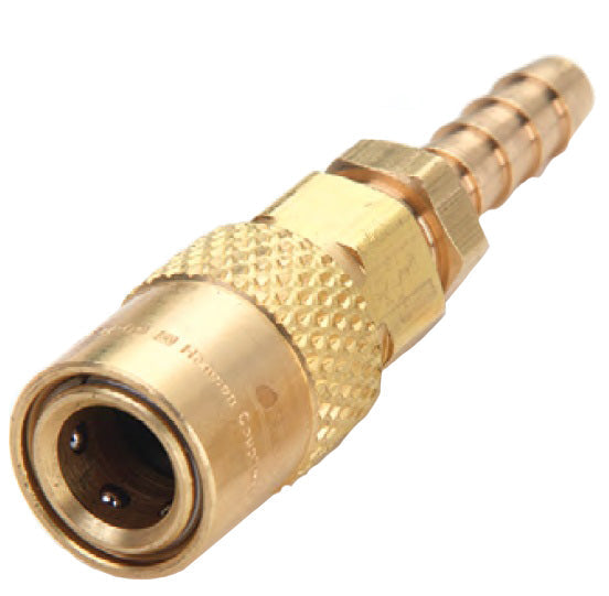 FTS504 Hansen by Danfoss | Thermal Management Quick Disconnect Coupling | Flo-Temp Series | Hose Barb | 1/2" Hose ID x 1/2" Body Size | Socket | Non-Valved | Buna-N Seal | Brass