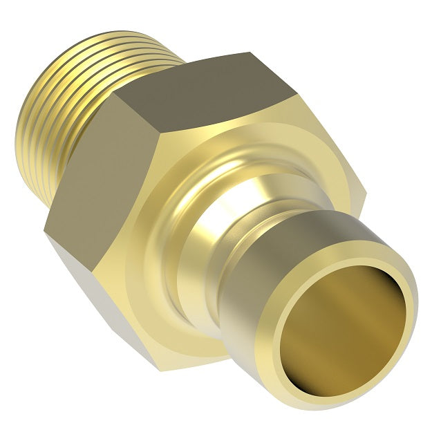 FTP354 Hansen by Danfoss | Thermal Management Quick Disconnect Coupling | Flo-Temp Series | 1/2" Male NPTF x 3/8" Body Size | Plug | Brass