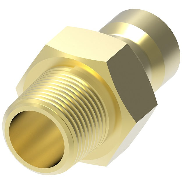FTP554 Hansen by Danfoss | Thermal Management Quick Disconnect Coupling | Flo-Temp Series | 1/2" Male NPTF x 1/2" Body Size | Plug | Brass