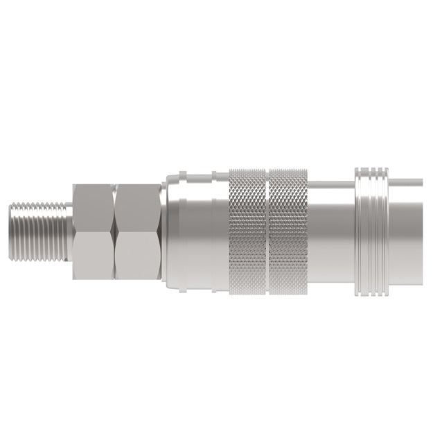 23203013 Hansen® by Danfoss | Pneumatic Quick Disconnect Coupling | Full-Bore Series | 3/8" Male NPTF x 3/8" Body Size | Socket | Buna-N Seal | Steel
