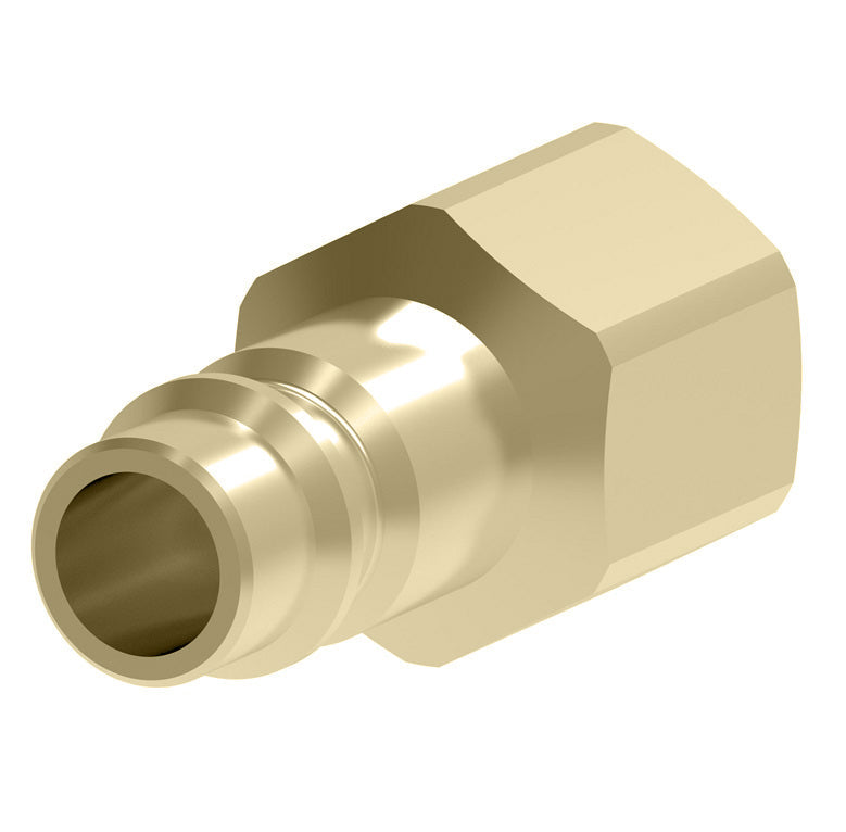 100508 Hansen® by Danfoss | Pneumatic Quick Disconnect Coupling | Gas-Mate Series | 1/2" Female NPTF x 1/2" Body Size | Plug | Brass