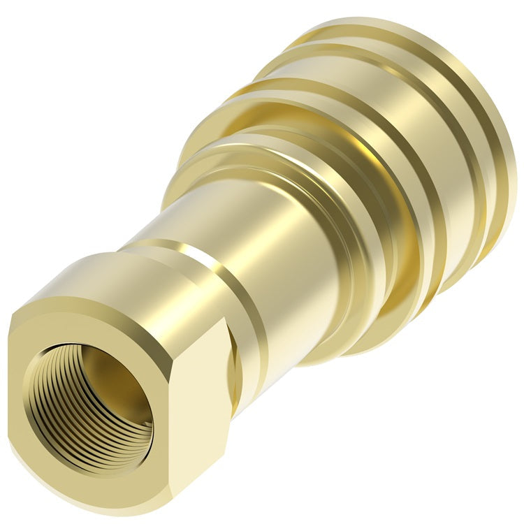 100010 Hansen® by Danfoss | Pneumatic Quick Disconnect Coupling | Gas-Mate Series | 3/4" Female NPTF x 3/4" Body Size | Socket | Buna-N Seal | Brass