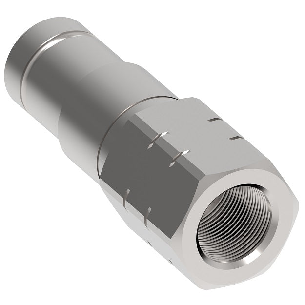 ML19FFP75143 Hansen® by Danfoss | Quick Disconnect Coupling | MLFF Series | 3/4" Female NPT x 3/4" ISO 16028 Flat Face/Dry Break | Plug | FKM Seal | 316L Stainless Steel