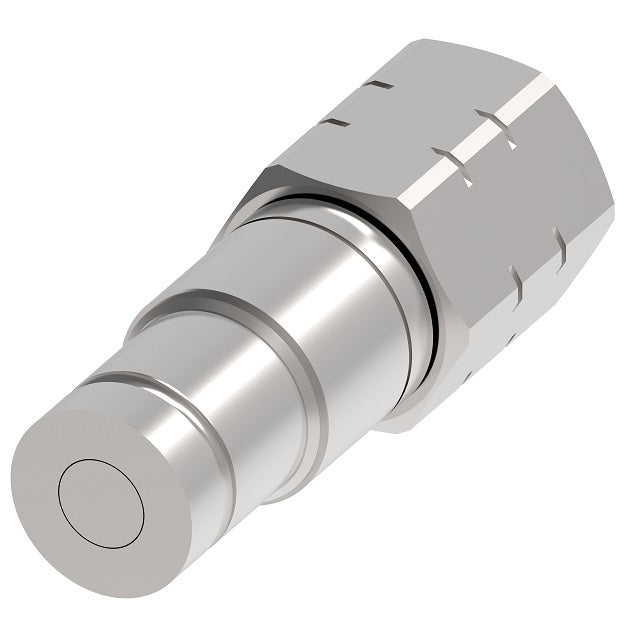 ML12FFP50 Hansen® by Danfoss | Quick Disconnect Coupling | MLFF Series | 1/2" Female NPT x 1/2" ISO 16028 Flat Face/Dry Break | Plug | NBR+AU Seal | 316L Stainless Steel