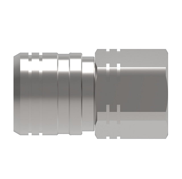 ML12FFS50143 Hansen® by Danfoss | Quick Disconnect Coupling | MLFF Series | 1/2" Female NPT x 1/2" ISO 16028 Flat Face/Dry Break | Socket | FKM Seal | 316L Stainless Steel