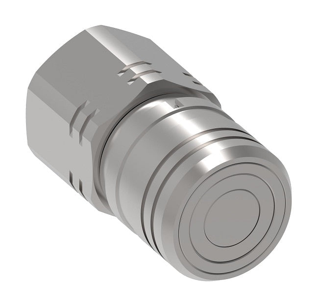 ML40FFS150143 Hansen® by Danfoss | Quick Disconnect Coupling | MLFF Series | 1-1/2" Female NPT x 1-1/2" ISO 16028 Flat Face/Dry Break | Socket | FKM Seal | 316L Stainless Steel