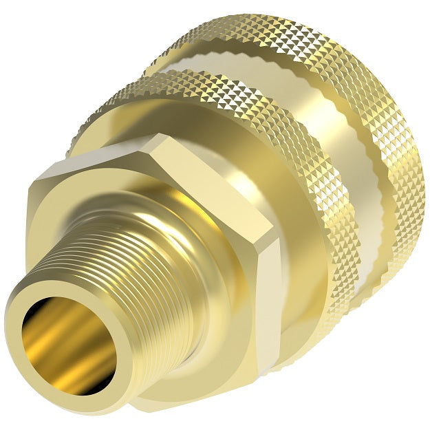3S20 Hansen® by Danfoss | Quick Disconnect Coupling | ST Series | 3/8" Male NPTF x 3/8" Body Size | Socket | NBR Seal | Brass