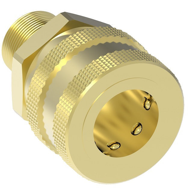 3S20 Hansen® by Danfoss | Quick Disconnect Coupling | ST Series | 3/8" Male NPTF x 3/8" Body Size | Socket | NBR Seal | Brass