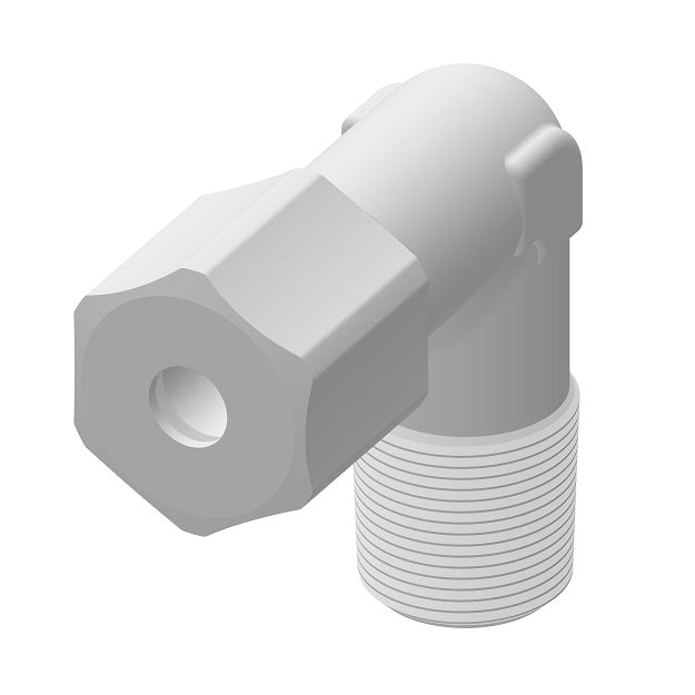 1569X8X4G by Danfoss | Compression Tube | Male Connector with 'GRIPPER' Nut | 90° Elbow | 1/2" Tube OD x 1/4" Male Pipe | Nylon