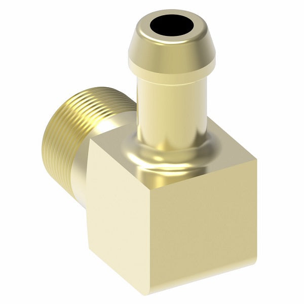 05706B-C02 Weatherhead by Danfoss | Male Pipe Rigid 90° Elbow Field Attachable Fitting | 057 'B' Series | -02 Male NPTF x -06 Reusable Hose End | Brass