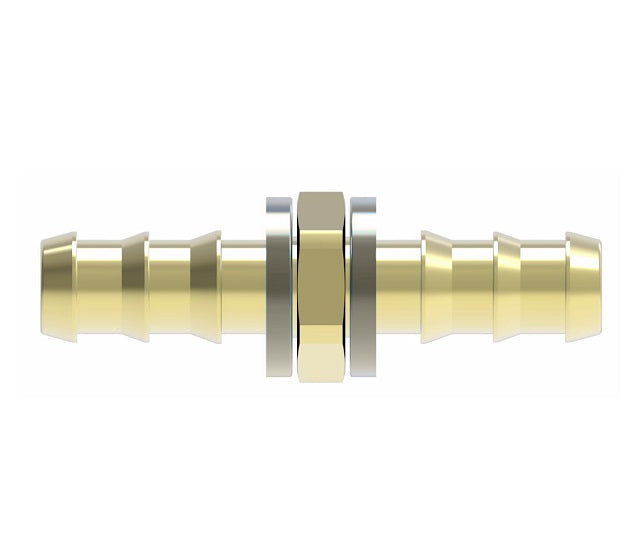 10006B-Y06 Weatherhead by Danfoss | Hose Mender Field Attachable Push-On Fitting | 100 'B' Series Barb-Tite | -06 Push-On Hose Barb x -06 Push-On Hose Barb | Brass
