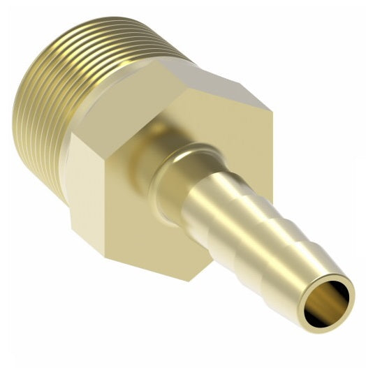 10508B-108 Weatherhead by Danfoss | Male Pipe (PTF Short) Field Attachable Fitting | 105 'B' Series Barb-Tite | -08 Male Pipe (PTF Short) x -08 Push-On Hose Barb | Brass
