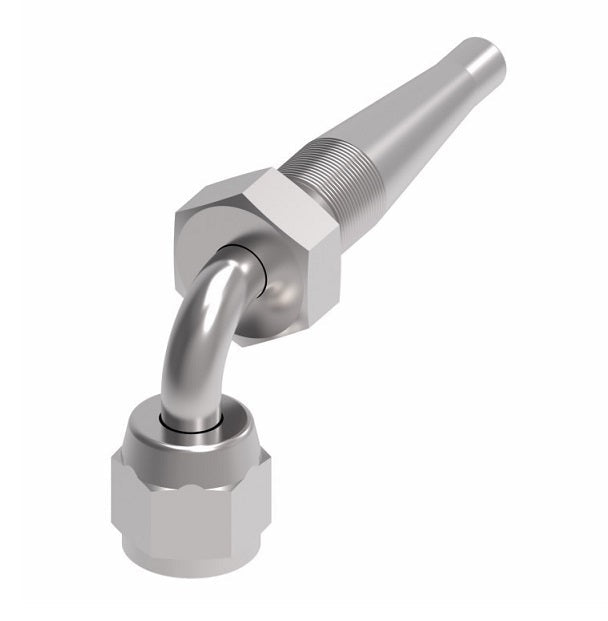 185264-10-8S Weatherhead by Danfoss | Female 37° JIC Swivel Short Drop 90° Elbow Field Attachable Fitting for 1 Wire Braided Hose | Nipple Assembly | -10 Female 37° JIC Swivel x -08 Reusable Hose End | Steel