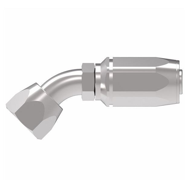 1RA8FJA8 Weatherhead by Danfoss | Female 37° JIC Swivel 45° Elbow Field Attachable Fitting for 1 Wire Braided Hose | 1R Series | Complete Fitting | -08 Female 37° JIC Swivel x -08 Reusable Hose End | Steel