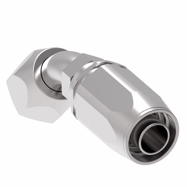 1RA16FJA16 Weatherhead by Danfoss | Female 37° JIC Swivel 45° Elbow Field Attachable Fitting for 1 Wire Braided Hose | 1R Series | Complete Fitting | -16 Female 37° JIC Swivel x -16 Reusable Hose End | Steel