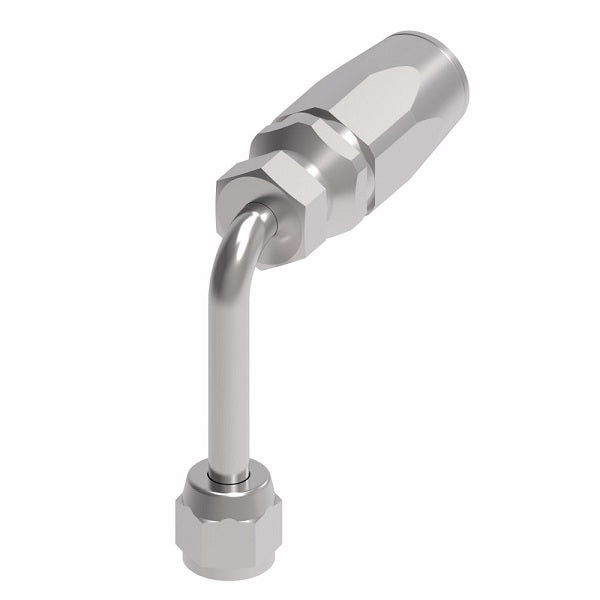 1RA12FJC12 Weatherhead by Danfoss | Female 37° JIC Swivel Long Drop 90° Elbow Field Attachable Fitting for 1 Wire Braided Hose | 1R Series | Complete Fitting | -12 Female 37° JIC Swivel x -12 Reusable Hose End | Steel