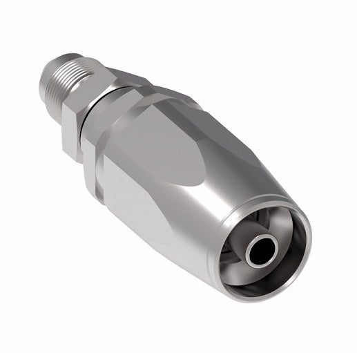 1RA4MJ4 Weatherhead by Danfoss | Male 37° JIC Flare Field Attachable Fitting for 1 Wire Braided Hose | 1R Series | Complete Fitting | -04 Male 37° JIC Flare x -04 Reusable Hose End | Steel