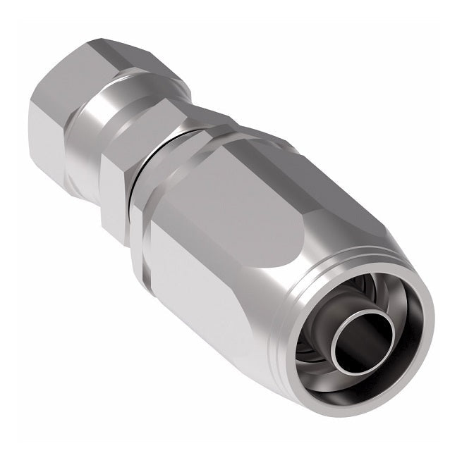 2RA6FJ6 Weatherhead by Danfoss | 37° JIC Swivel Field Attachable Fitting for 2 Wire Braided Hose | 2R Series | Complete Fitting | -06 Female 37° JIC Swivel x -06 Reusable Hose End | Steel