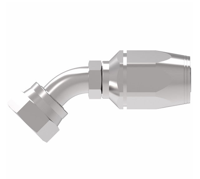 2RA8FRA8 Weatherhead by Danfoss | Female ORS Swivel 45° Elbow Field Attachable Fitting for 2 Wire Braided Hose | 2R Series | Complete Fitting | -08 Female O-Ring Face Seal Swivel x -08 Reusable Hose End | Steel