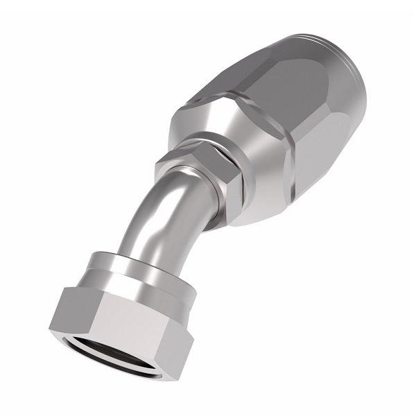 2RA12FRA12 Weatherhead by Danfoss | Female ORS Swivel 45° Elbow Field Attachable Fitting for 2 Wire Braided Hose | 2R Series | Complete Fitting | -12 Female O-Ring Face Seal Swivel x -12 Reusable Hose End | Steel