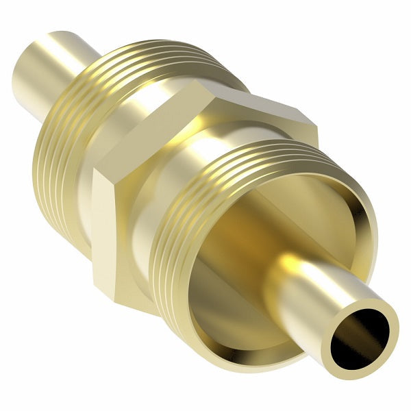 33806-E Weatherhead by Danfoss | Hose Mender (Body Only) Field Attachable Fitting | 338 'B' Series DOT | -06 Reusable Hose End x -06 Reusable Hose End | Brass