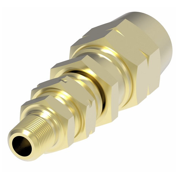33808B-Y86 Weatherhead by Danfoss | Female Connector with Adapter Field Attachable Fitting | 338 'B' Series DOT | -06 Male NPTF x -08 Reusable Hose End | Brass