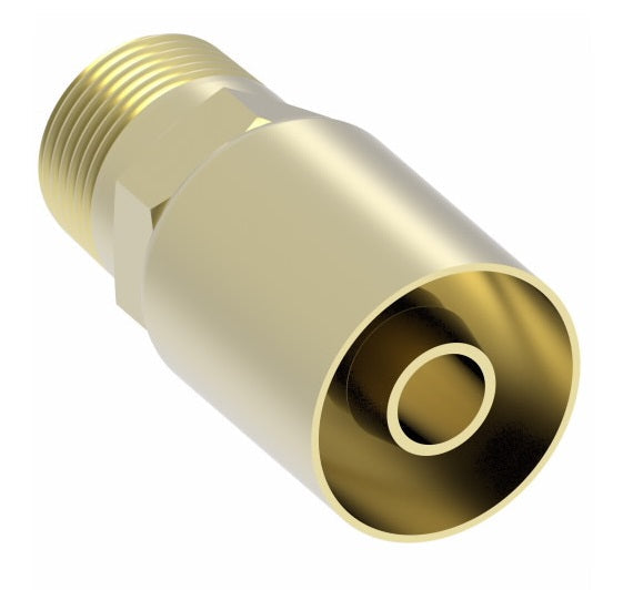 33806P-108 Weatherhead by Danfoss | 338 'P' Series | Male Pipe Rigid Crimp Fitting | -08 Male Pipe x -06 Hose Barb | Brass