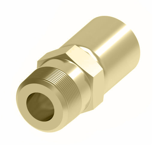 26504P-104 Weatherhead by Danfoss | 265 'P' Series | Male Pipe Rigid Crimp Fitting | -04 Male Pipe x -04 Hose Barb | Brass