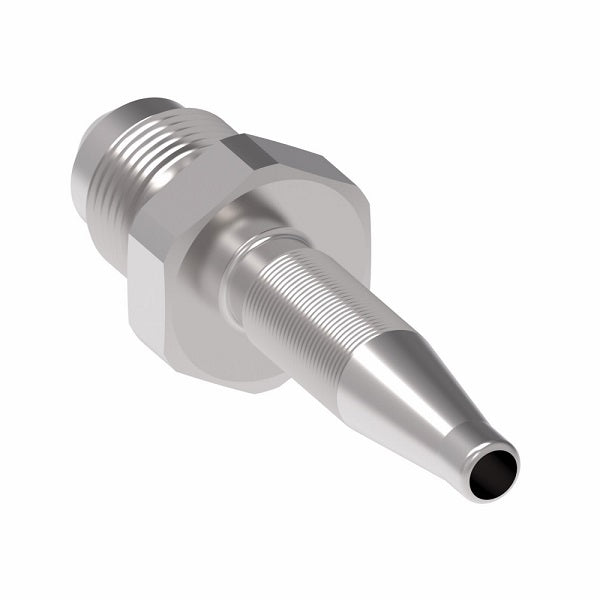4203-6-4S Weatherhead by Danfoss | Male 37° JIC Flare Field Attachable Fitting for 1 Wire Braided Hose | Nipple Assembly | -06 Male 37° JIC Flare x -04 Reusable Hose End | Steel