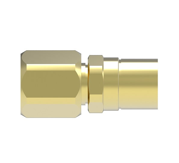 B-1310 Weatherhead by Danfoss | Everswage | Female SAE 37° JIC Swivel Crimp Fitting for Everflex Hose | 1/2" Hose Barb x 5/8" Female SAE 37° JIC Swivel | Brass