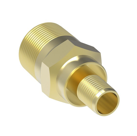 NM6-8-B Weatherhead by Danfoss | Everswage | Male Pipe Insert Crimp Fitting for Everflex Hose | 13/32" Hose Barb x 3/8" Male Pipe | Brass