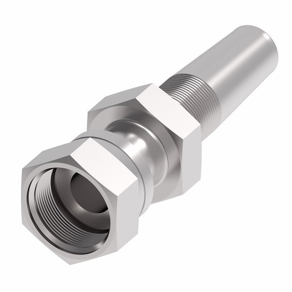 FJ8732-0404S Weatherhead by Danfoss | Female ORS Swivel Field Attachable Fitting for 1 & 2 Wire Braided Hose | Nipple Assembly | -04 Female O-Ring Face Seal Swivel x -04 Reusable Hose End | Steel