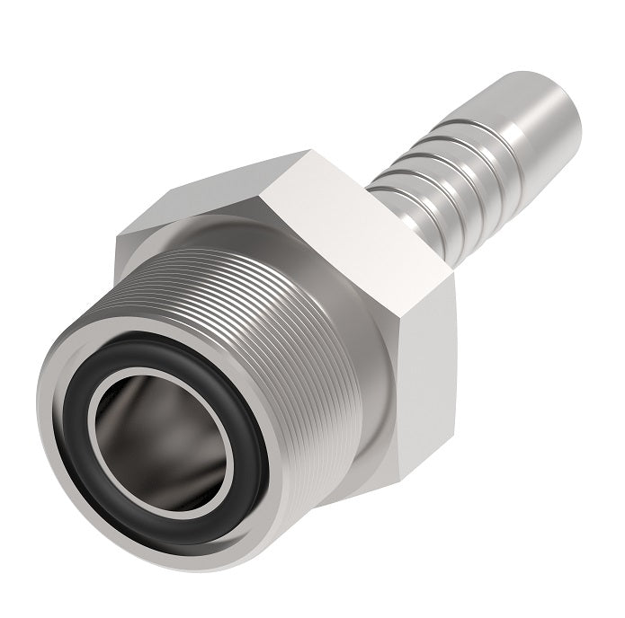 14211-10-08ZF Winner by Danfoss | Male ORS 2-Piece Hose Crimp Fitting | -10 Male O-Ring Face Seal x -08 Hose Barb | Steel
