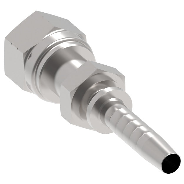 24211D-06-06ZF Winner by Danfoss | Female ORS 2-Piece Hose Crimp Fitting (with Backup Hex) | -06 Female O-Ring Face Seal x -06 Hose Barb | Steel